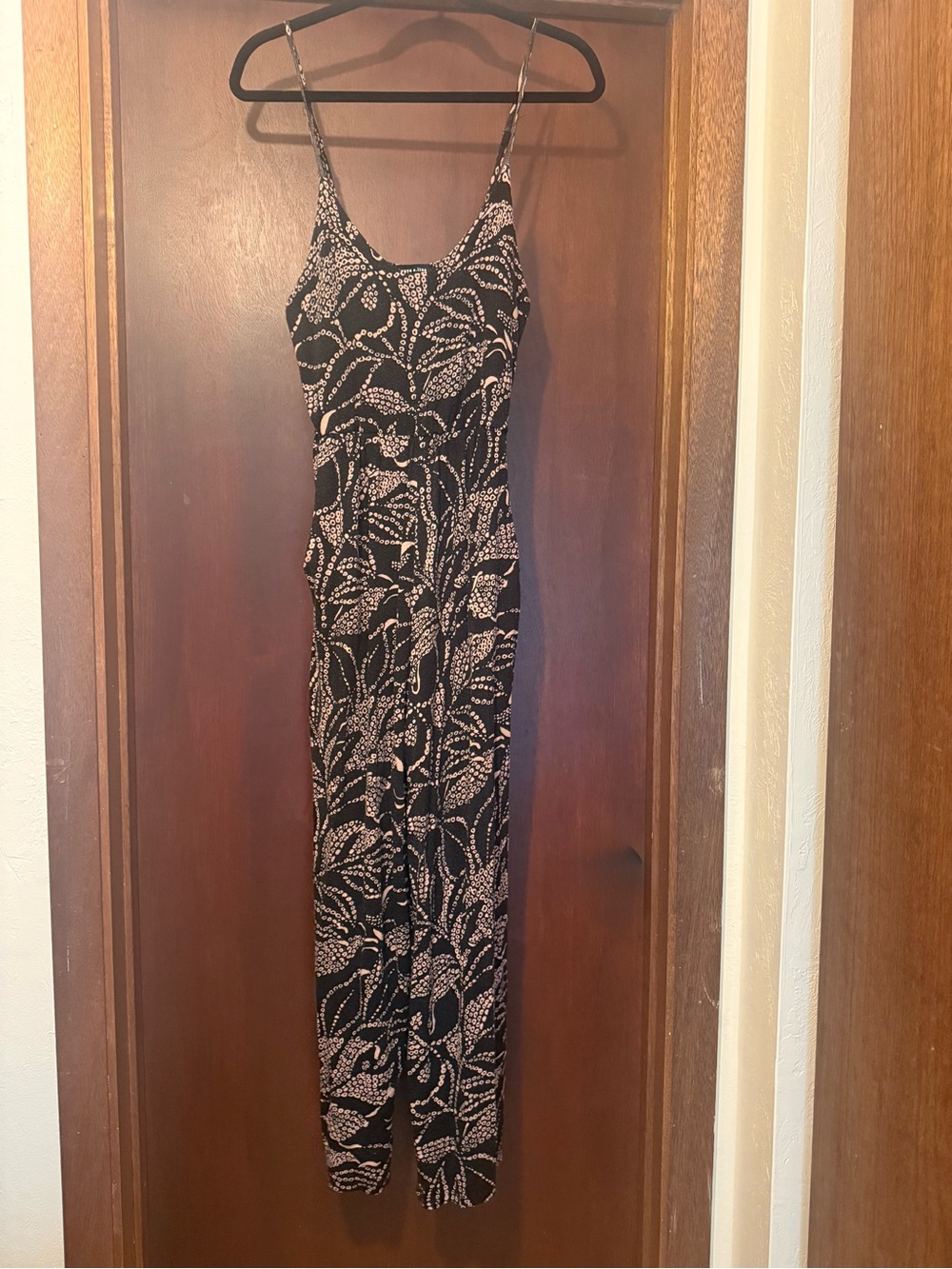 Black & Beige Floral Jumpsuit - Women